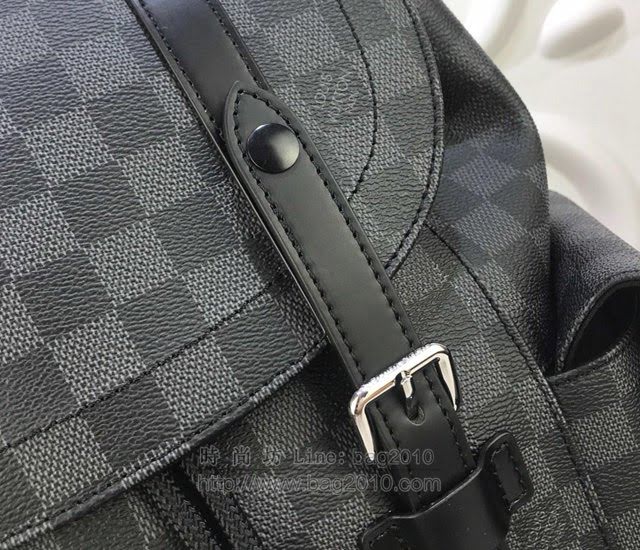 LV男包 N41379 路易威登Christopher 小號雙肩包 LV棋盤格背包 LV男士雙肩包  ydh3029